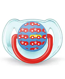 Avent Orthodontic Free Flow Soother Car Print - Blue Red