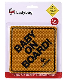 Ladybug Baby On Board Sign Pack of 2 - Yellow