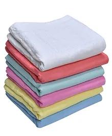 MK Handicrafts Large Cotton Quilts Pack of 6 - White & Multicolour