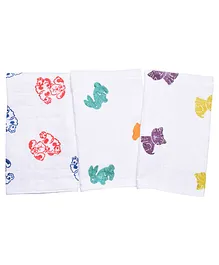 MK Handicrafts Cotton Quilts Animal Design Pack of 3 - White