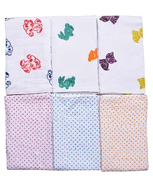 MK Handicraft Large Cotton Quilts Doggy Print Multi Colour - Pack of 6