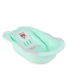 Baby Bath Tub With Sling Horse Print  - Mint Green