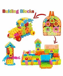 Planet of Toys Building Blocks With Bag Orange & Multicolour - 118 pieces