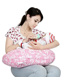 Lulamom Allergen Protected Nursing Pillow & Cover Printed - Pink