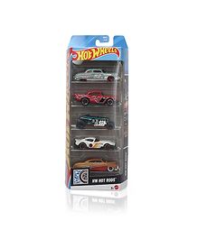 Hot Wheels Diecast Toy Car HW Hot Rods Free Wheel Model with Smooth Rolling Wheels Pack of 5 - Multicolor