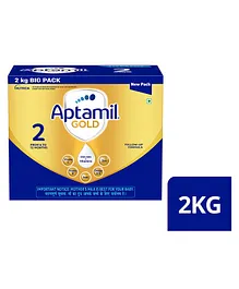 Aptamil Gold Infant Formula Milk
                              Powder for Babies - Stage 3 - 6 to 18
                              months - With 5 HMOs, Prebiotics and DHA -
                              BIB Pack- 2 kgs