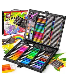 FUNVERSE Arts and Crafts Supplies, 150-Pack Drawing Painting Set for Kids Girls Boys Teens, Coloring Art Kit Gift: Crayons, Oil Pastels, Watercolors Cake, Colored Pencils Markers