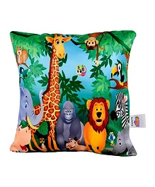 Ultra Jungle Animals Digital Printed Cushion  - Multicolor