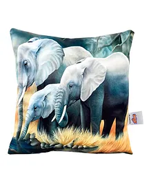 Ultra Gigantic Elephant Digital Print Cushion  - Grey