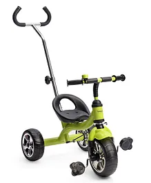 Babyhug Pluto Metal Tricycle With Parent Push Handle - Green