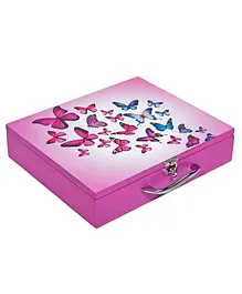 Li'll Pumpkins Medium Wooden Storage Box Butterfly Print - Pink