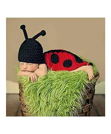 Babymoon Bee Long Tail Cap New Born Baby Photography Props - Red Black 