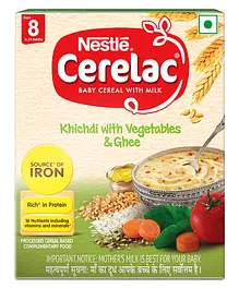 Nestle CERELAC Baby Cereal with Milk Khichdi with Vegetables & Ghee From 8 Months - 300 gm Bag In Box Pack