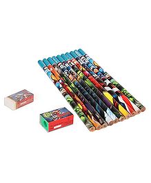 Apsara Marvel Avengers Pencils With Eraser & Sharpener - Set of 10