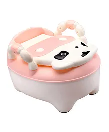 Cow Design Potty Chair With Lid - Pink