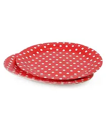 B Vishal Polka Dots Paper Plates Red - Pack of 10