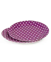 B Vishal Polka Dots Paper Plates Purple - Pack of 10
