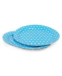 B Vishal Polka Dots Paper Plates Blue - Pack of 10