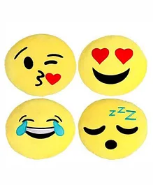 Frantic Smiley Plush Cushion Yellow - Pack of 4