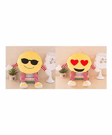 Frantic Smiley Plush Cushion With Hands & Legs Yellow - Pack of 2
