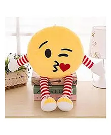 Frantic Flying Kiss Plush Cushion With Stripe Hands And Legs - Yellow 