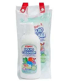 Pigeon Combo Pack of Liquid Cleanser Bottle And Refill Pack -700 ml Bottle Plus 650 ml Refill Pack