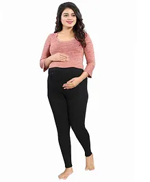 Mamma's Maternity Solid Full Length Maternity Legging - Black