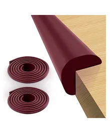 BabyPro Lab Tested Certified Set of 2 Soft Cushioned 6.4ft Long PreTaped Edge Guards with Strong 3M Adhesive for Covering Sharp Edges of Bed Table & Furniture - Brown 