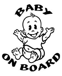 Fusion Graphix Baby On Board Sticker - Black White