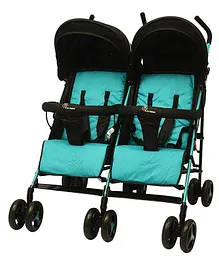 R for Rabbit Ginny And Johnny Twin Stroller The Compact Twin Stroller - Blue Black