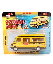 Centy Pull Back Action School Bus - Yellow