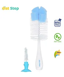 1st Step 2 in 1 Bottle & Nipple Cleaning Brush - Blue