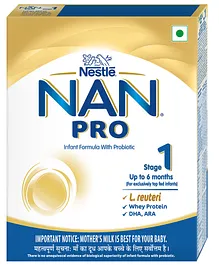Nestle NAN PRO 1 Infant Formula Powder with Probiotic Upto 6 months Stage 1 - 400 gm Bag-In-Box Pack