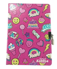 Smilykiddos A5 Lockable Notebook Pink - 144 Pages