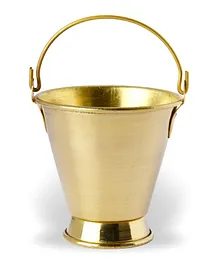 Shripad Steel Home Miniature Brass Bucket - Golden