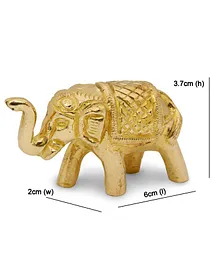 Shripad Steel Miniature Elephant Toy Set of 2 - Golden
