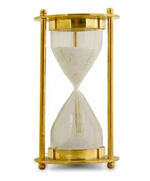 Shripad Steel Home Miniature Brass Hour Glass - Golden