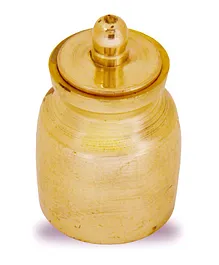 Shripad Steel Home Miniature Brass Pickle Pot - Golden