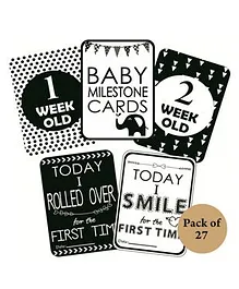 Syga Baby Milestone Cards Pack of 27 - Black White