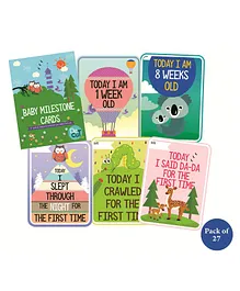 Syga Baby Milestone Cards Pack of 27 - Multicolour