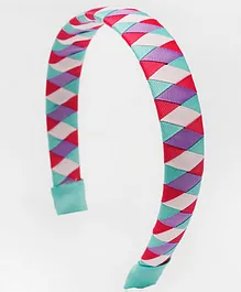 Ribbon Candy Woven Hairband - Pink & Blue