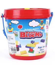 Sunta Basic Blocks Bucket Multi Color - 42 Pieces 