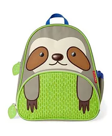 Skiphop Backpack Sloth Design Green - 11.8 Inches