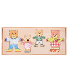 Curtis Toys Wooden Bear Puzzle Multicolor - 4 Pieces