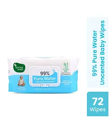 Mother Sparsh Baby Unscented 99 % Pure Water (Unscented) Baby Wipes  - 72 Pieces