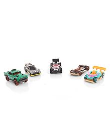 Hot Wheels Safari Mode Die Cast Free Wheel Toy Car With Smooth Rolling Wheel Pack of 5 - Multicolor