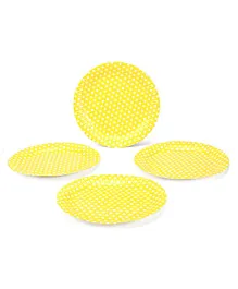 B Vishal Polka Dot Plate Small Yellow - Pack of 10