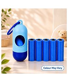 Sparkle Joy Baby Disposable Diaper Bags With Dispenser Waste 5 Refill Rolls/75 Bags Convenient Quick Disposal Trash Leak And Odours Proof (Blue)