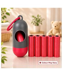 Sparkle Joy Baby Disposable Diaper Bags With Dispenser Waste 5 Refill Rolls/75 Bags Convenient Quick Disposal Trash Leak And Odours Proof (Red)
