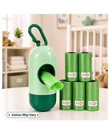 Sparkle Joy Baby Disposable Diaper Bags With Dispenser Waste 5 Refill Rolls/75 Bags Convenient Quick Disposal Trash Leak And Odours Proof (Green)
